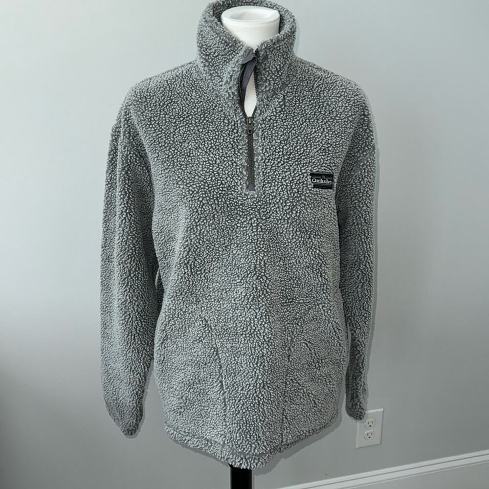 Quiksilver Bogong Gum Popcorn Sherpa Pullover Fleece Sweatshirt Mens Small